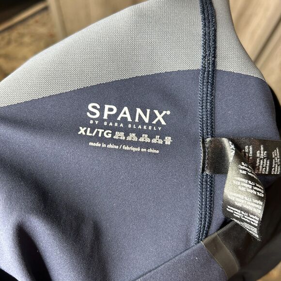 Spanx Mesh Contour Leggings Navy and Black High Rise Size XL - Picture 5 of 8